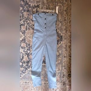 Lite blue denim romper